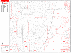 North Miami Digital Map Red Line Style
